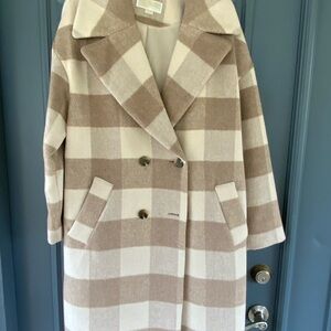 Plaid Double-Breasted Women's Coat
